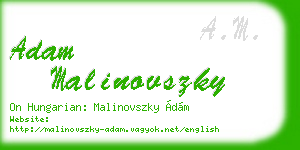 adam malinovszky business card
