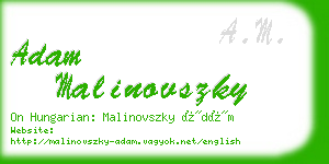 adam malinovszky business card